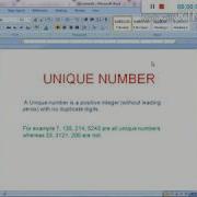 Number System Unique Number Using Bluej