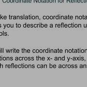 Coordinate Notation For Reflection