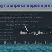 Sudo таймаут запроса пароля Командная строка Linux