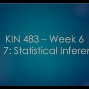 KIN 483 F20 Wk 6 Statistical Inference