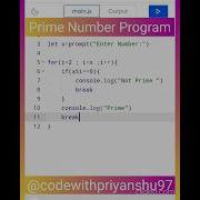 Javascript Prime Number Program In Javascript Shortsvideo Javascipt Simplecoding Coding