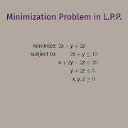 Minimization Linear Programming Problem Using Simplex Method