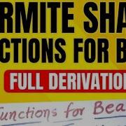 Shape Functions For Beam Elements Hermite Shape Functions For Beam Shape Function Derivation