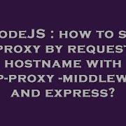NodeJS How To Set Proxy By Request Hostname With Http Proxy Middleware And Express