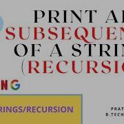 Print All Subsequences Of A String Java Data Structures Strings Recursion