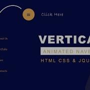 Vertical Animated Navbar Using HTML CSS JQUERY