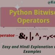 Bitwise Operators In Python Easy And Hindi Explanation Python Bitwise Operators