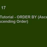 SQLite Tutorial Part 17 ORDER BY