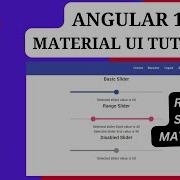 MAT SLIDER In Angular Material UI Create Range Slider In Angular Angular15 MaterialUI Tutorial