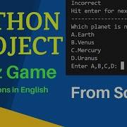Python Project Quiz Game Along With Options From Scratch In English
