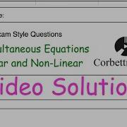 Non Linear Simultaneous Equations Answers Corbettmaths