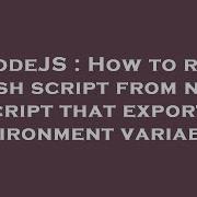 NodeJS How To Run Bash Script From Npm Script That Exports Environment Variables
