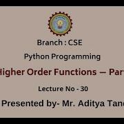 Python Programming Higher Order Functions Part 2 AKTU Digital Education