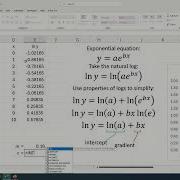 Analysis Of Lab Data Linearisation Of Exponential Data In Excel