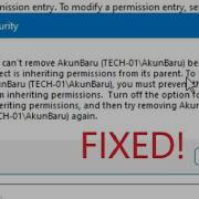 FIX You Can T Remove Because This Object Is Inheriting Permissions From Its Parents