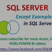 Except In SQL Server Sql Except Examples Sql Tutorials