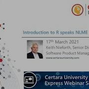 Экспресс вебинар Certara University Часть 1 Введение в RsNLME R говорит на языке NLME