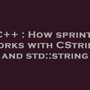 C How Sprintf Works With CString And Std String