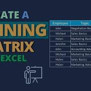 How To Create A Training Matrix In Excel