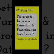Difference Between Function And Procedure In Database Coding Skills