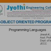 EC312 Object Oriented Programming Programming Languages Mr Jinesh K J