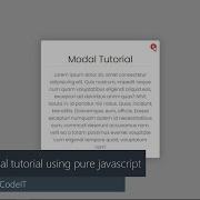 Modal Tutorial Using Pure Javascript