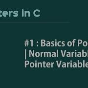 Pointer 1 Basics Of Pointer Normal Vs Pointer Variable Referencing Indirection Operator