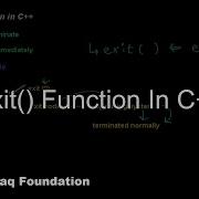 Exit Function In C Computer Science Lecture Sabaq Pk