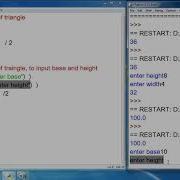 Class 11 IP Ch 3 Python Programs Area Of Rectangle Triangle Circle