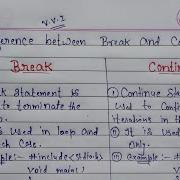 Difference Between Break And Continue Statement Break Jump Statement Vs Continue Jump Statement