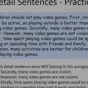 Paragraphs Part III Detail Sentences