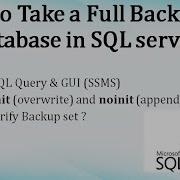 Full Backup In SQL Server Append Overwrite Backup File Ms SQL