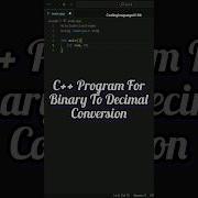 C Program For Binary To Decimal Conversion Programming Binary Decimal Conversion