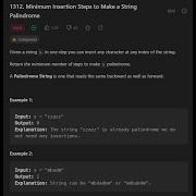 LEETCODE HARD Minimum Insertion Steps To Make A String Palindrome