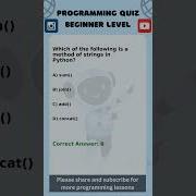 Programming Quiz Beginner Level Python Ai Machinelearning Datascience Coding Genai