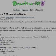 Java Practice It Self Check 8 27 MutatorsName Classes Encapsulation Implementing Instance