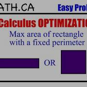 3 6 OPTIMIZATION Max Area Of Rectangle Calculus MCV4U Jensenmath Ca