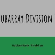 Subarray Division 1 HackerRank Solution