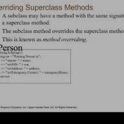 Java II Chapter 10 Class 1 Part 2 Overriding Methods And Final Methods