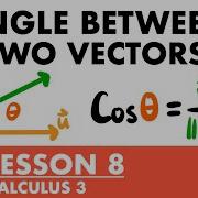 Angle Between Two Vectors Calculus 3 Lesson 8 JK Math