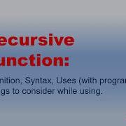 Recursive Function In C A Step By Step Animated Explanation