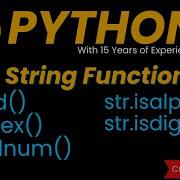 String Indexing In Python Find Isalnum Isalpha Isdigit Built In Functions In Python