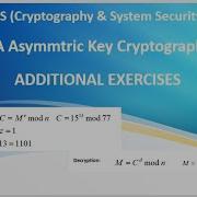 CSS Video 27 Part 2 RSA Additional Exercise Of Encryption Decryption CRT Multiplicative Inverse