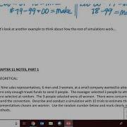 NOTES And ASSIGNMENT 1 Video Part 1 Chapter 11 Simulations