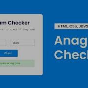 Anagram Checker HTML CSS Javascript