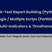 Python Backtesting Software Free EMA RSI Strategy Portfolio Backtest Telegram Alerts
