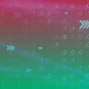 Binary Stream Code In Motion On Green Red Background