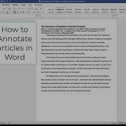 How To Annotate In Word