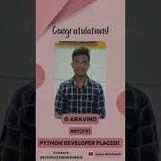 Student Successfully Placed PYTHON Full Stack Development Jspiders Marathahalli G ARAVIND
