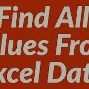 Find And Extract All Values From Excel Data With VBA